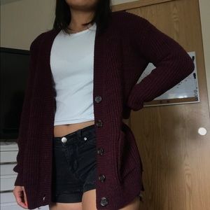 Burgundy Cardigan
